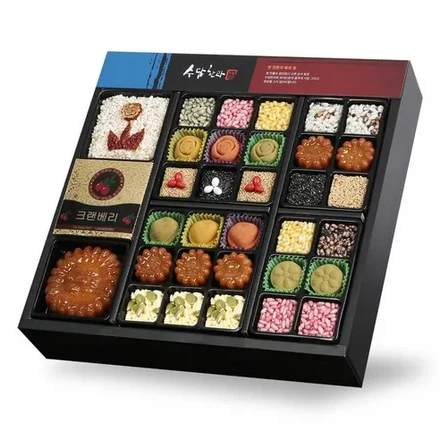 Sudam Traditional Korean Sweets Premium Gift Box No.1 “Yedam” – 2-Tier Assortment, 1 Set, 1kg
